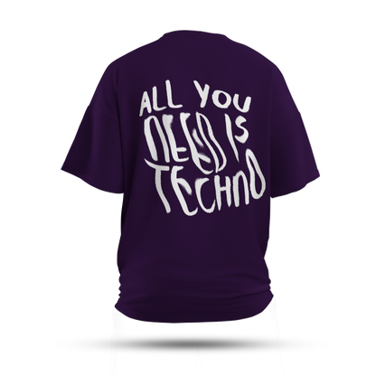 All You Need is Techno Oversized T-Shirt (Dark)