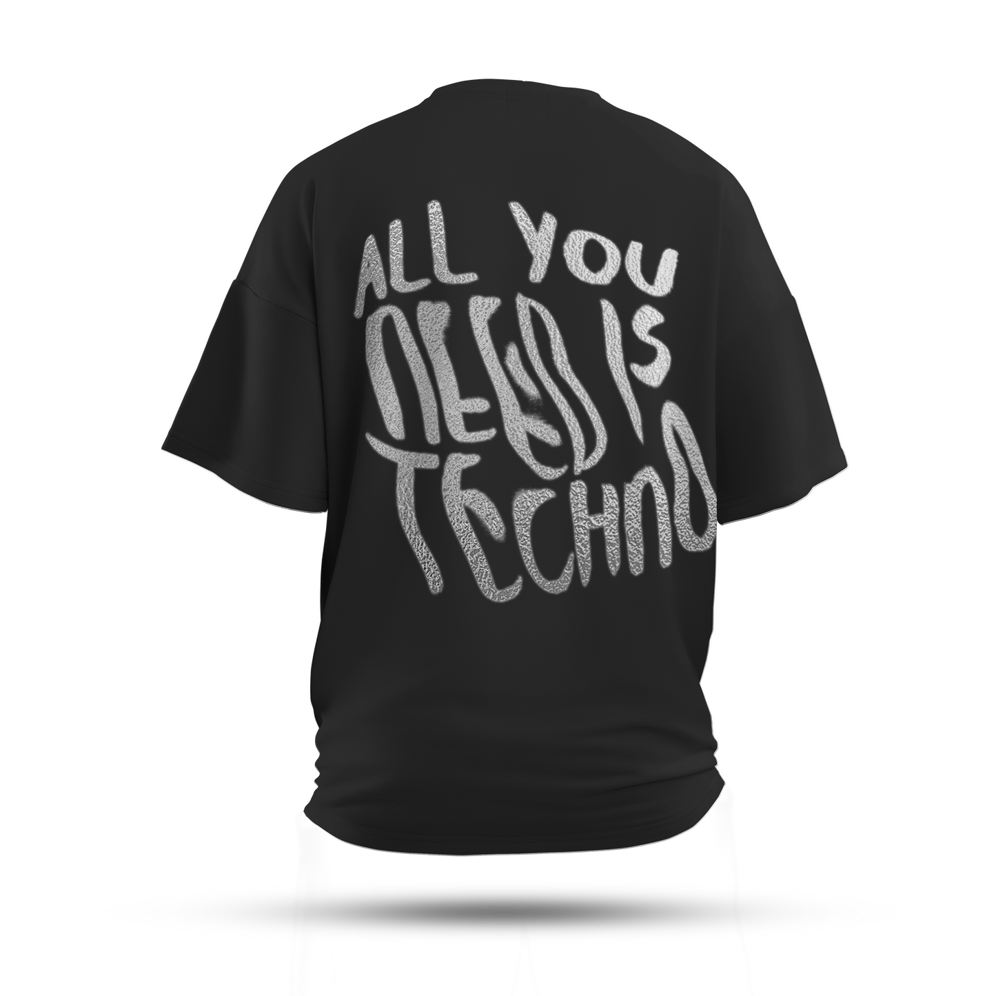 All You Need is Techno Oversized T-Shirt (Reflective Grey)