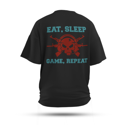 Eat Sleep Game Repeat Oversized T-Shirt